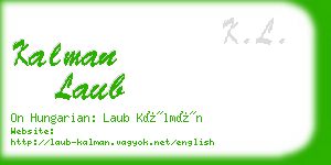 kalman laub business card